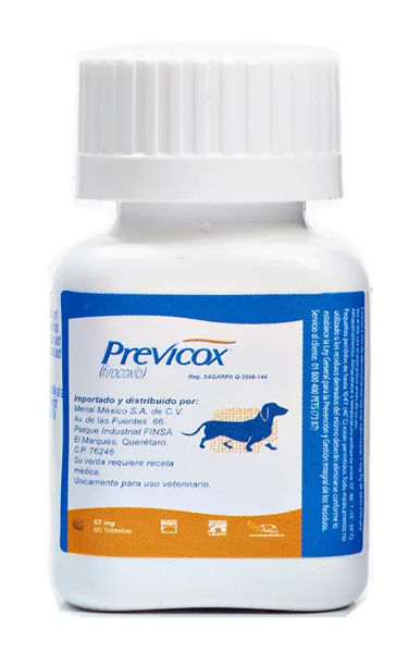 Previcox S Perro Chico 57 MG 60 Tabs.