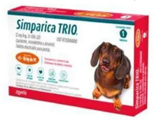 Simparica TRIO 12 mg 5.1-10kg( C/1 & C/3 tabs.)