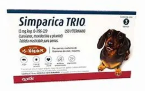Simparica TRIO 12 mg 5.1-10kg( C/1 & C/3 tabs.)