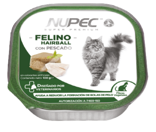 NUPEC - ALIMENTO HUMEDO FELINO HAIRBALL 100 GR. 4 PZAS