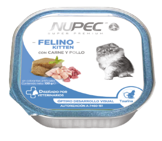 NUPEC - ALIMENTO HUMEDO FELINO KITTEN 100 G. 4 PZAS.