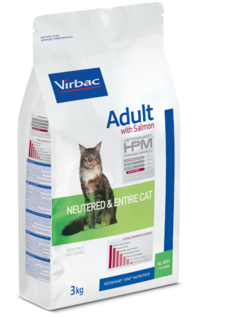 VETERINARY HPM ADULT CAT SALMON NEUTERED & ENTIRE CAT
