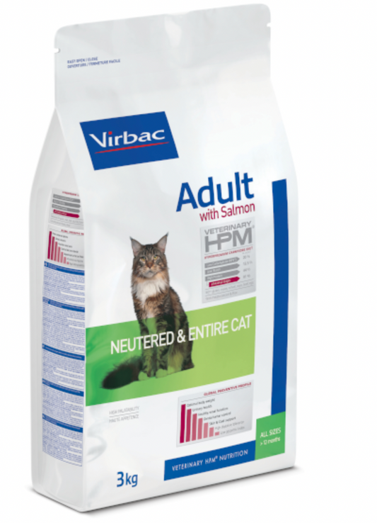 VETERINARY HPM ADULT CAT SALMON NEUTERED & ENTIRE CAT