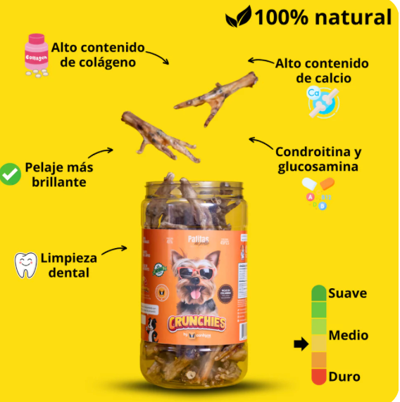 Bote con Patitas de Pollo 45 Pzas. CRUNCHIES