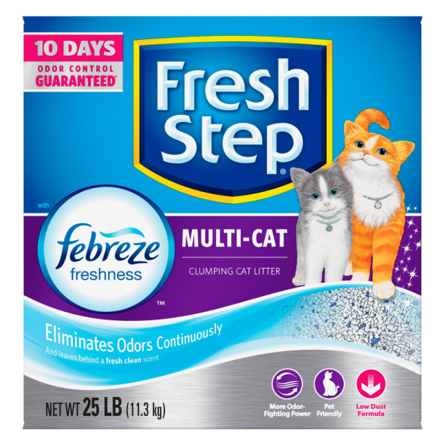 Fresh Step Multi-Cat Arena de Arcilla Aglutinante con Esencia para Hogares Multi-Gato, 11.3 kg