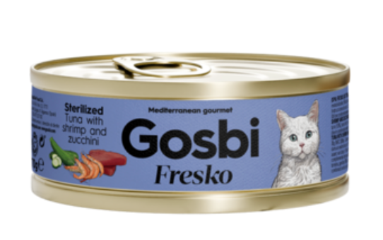 FRESKO  Cat tuna with shrimp and zucchini sterilized 6 Pzas - Gosbi