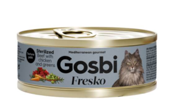 FRESKO  Cat sterilized beef with chicken and greens 6 Pzas. - Gosbi