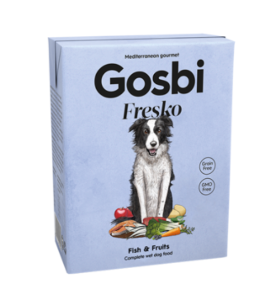 FRESKO  Dog fish & fruits  375 g. Paq. de 3 Pzas. - GOSBI