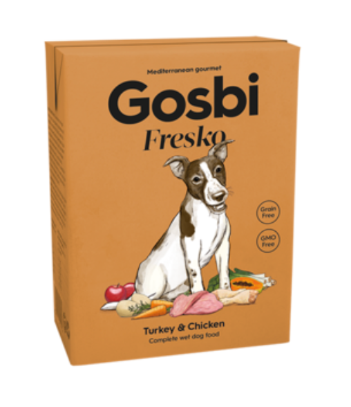 FRESKO  Dog turkey & chicken 375 g. Paq. de 3 Pzas. - GOSBI