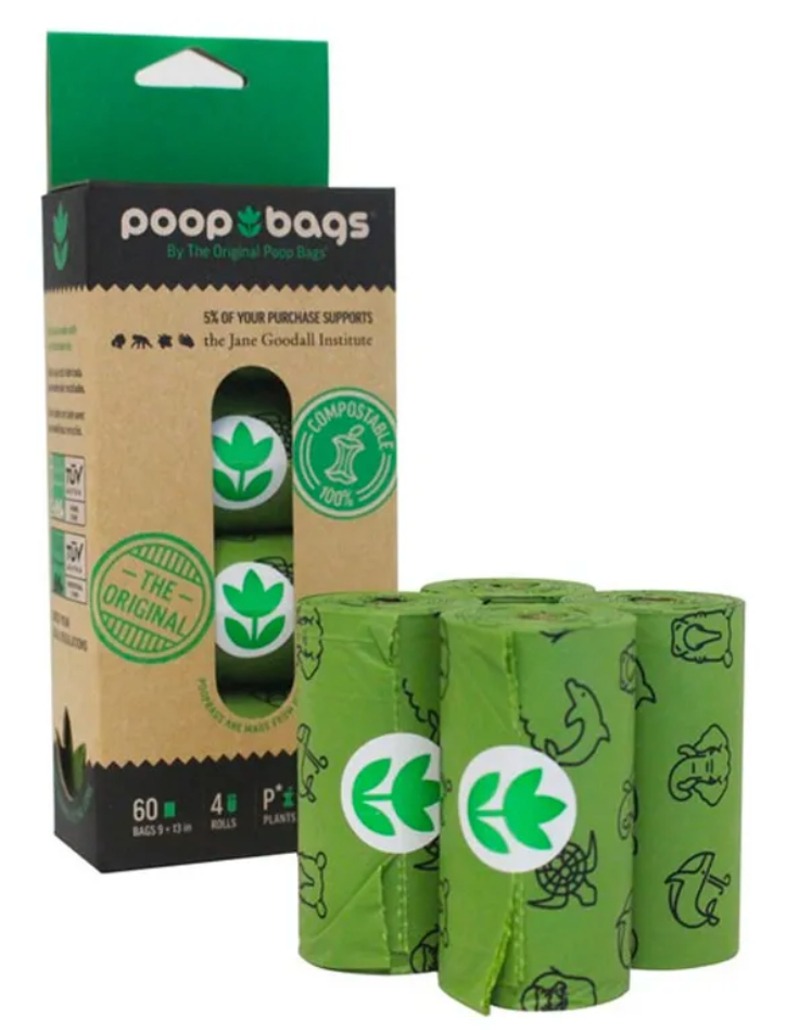 60 Bolsas Compostables p/Popo (4 Rollos con 15 bolsas)| Poop Bags M