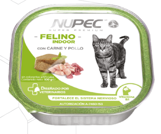 NUPEC - ALIMENTO HUMEDO FELINO INDOOR 100 GR. 4 PZAS.