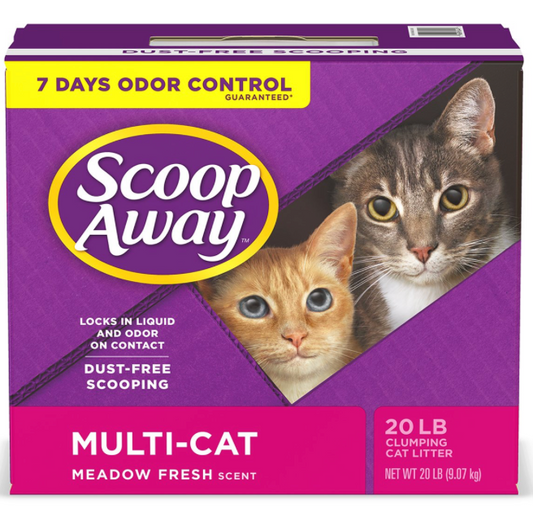 Scoop Away Arena de Arcilla Aglutinante con Aroma para Hogares Multi-Gato, 9 kg