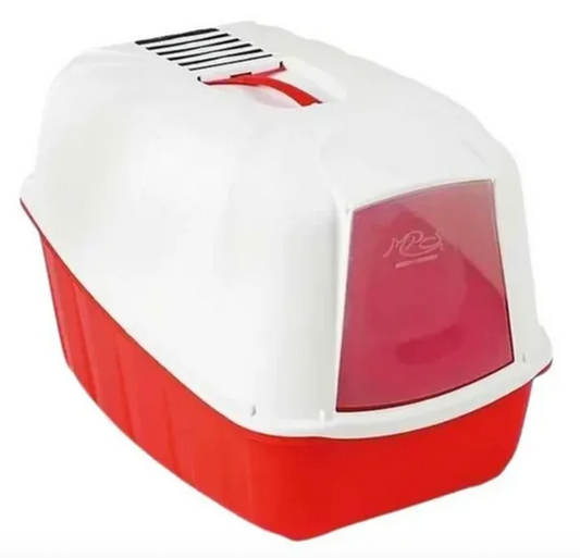Arenero Para Gatos Cerrado Color Rojo 11kg - Fancy