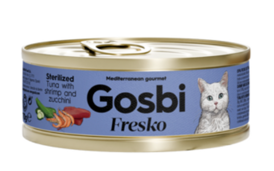 FRESKO  Cat tuna with shrimp and zucchini sterilized 6 Pzas - Gosbi