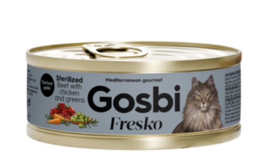 FRESKO  Cat sterilized beef with chicken and greens 6 Pzas. - Gosbi