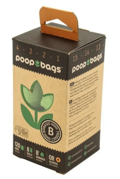 Bolsas Biodegradables Popo sin Esencia (8 Rollos con 15 Bolsas) | Poop Bags  M