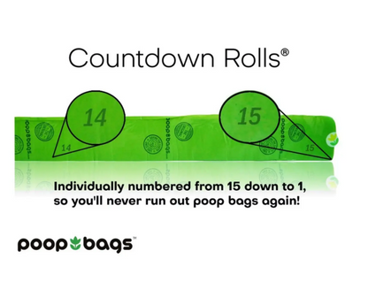 Bolsas Biodegradables Popo sin Esencia (8 Rollos con 15 Bolsas) | Poop Bags  M