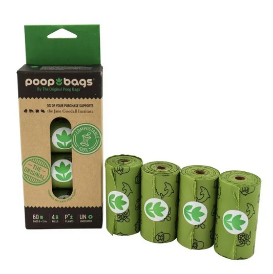 60 Bolsas Compostables p/Popo (4 Rollos con 15 bolsas)| Poop Bags   M