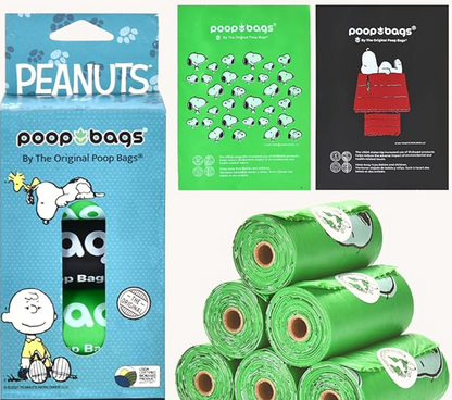 Bolsas p/Popo  de Snoopy (4 Rollos con 15 Bolsas) |  Poop Bags   M