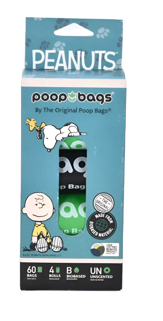 Bolsas p/Popo  de Snoopy (4 Rollos con 15 Bolsas) |  Poop Bags   M