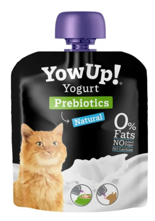 Yogur Funcional Natural con Prebióticos para Gatos - Salud Digestiva  Caja con 10 Pzas.| YowUp M