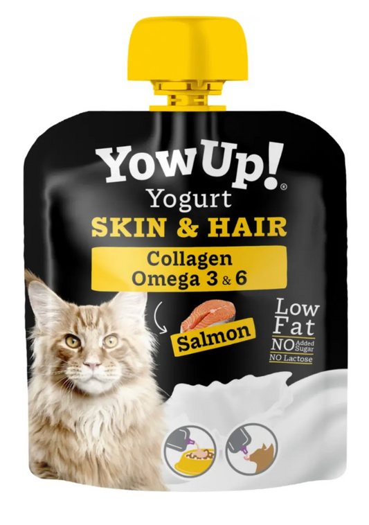 Yogur Funcional para Gatos Piel y Pelaje - Salmón Skin & Hair Caja con 10 Pzas | YowUp M