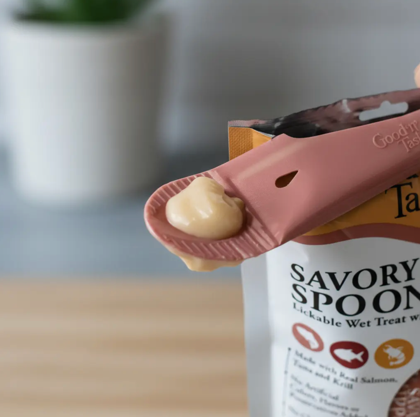 Spoonables Lamibles  para Gato – Salmón, Atún y Krill caja con 8 bolsas- Snack Húmedo con Cucharita |Good ‘n’ Tasty   M