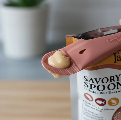 Spoonables Lamibles  para Gato – Salmón, Atún y Krill caja con 8 bolsas- Snack Húmedo con Cucharita |Good ‘n’ Tasty   M