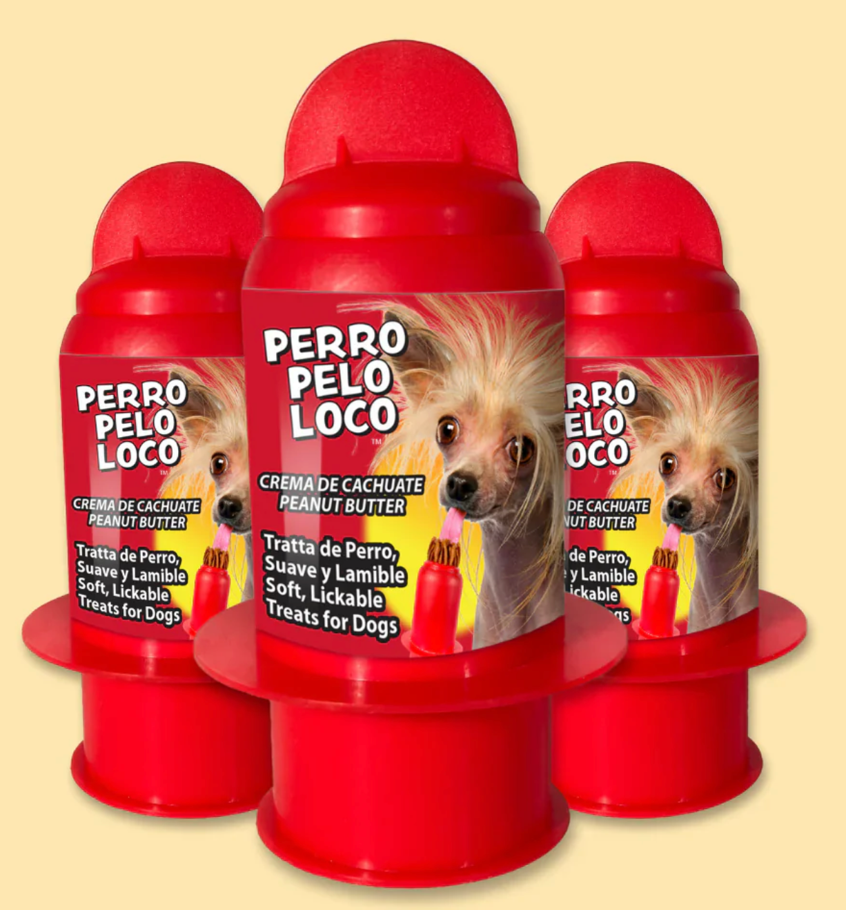 Perro Pelo Loco - Dispensador de Crema de Cacahuate Natural para Perros | Práctico, Divertido y 100% Natural    M