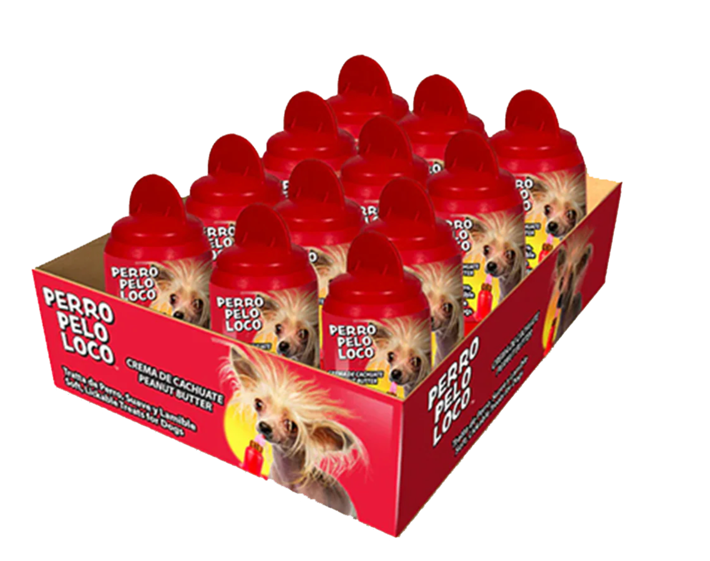 Perro Pelo Loco - Dispensador de Crema de Cacahuate Natural para Perros | Práctico, Divertido y 100% Natural    M
