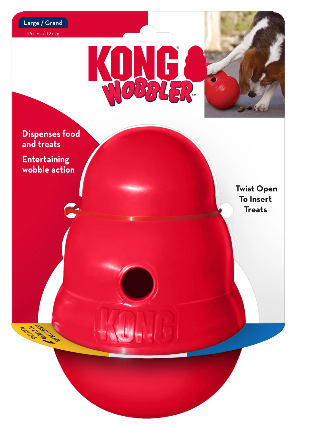 KONG WOBBLER - Juguete dispensador de alimento y premios para perros | KONG   M