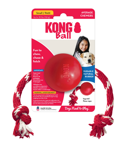 Kong Ball c/Rope - Pelota Kong Clásica con Cuerda | KONG   M