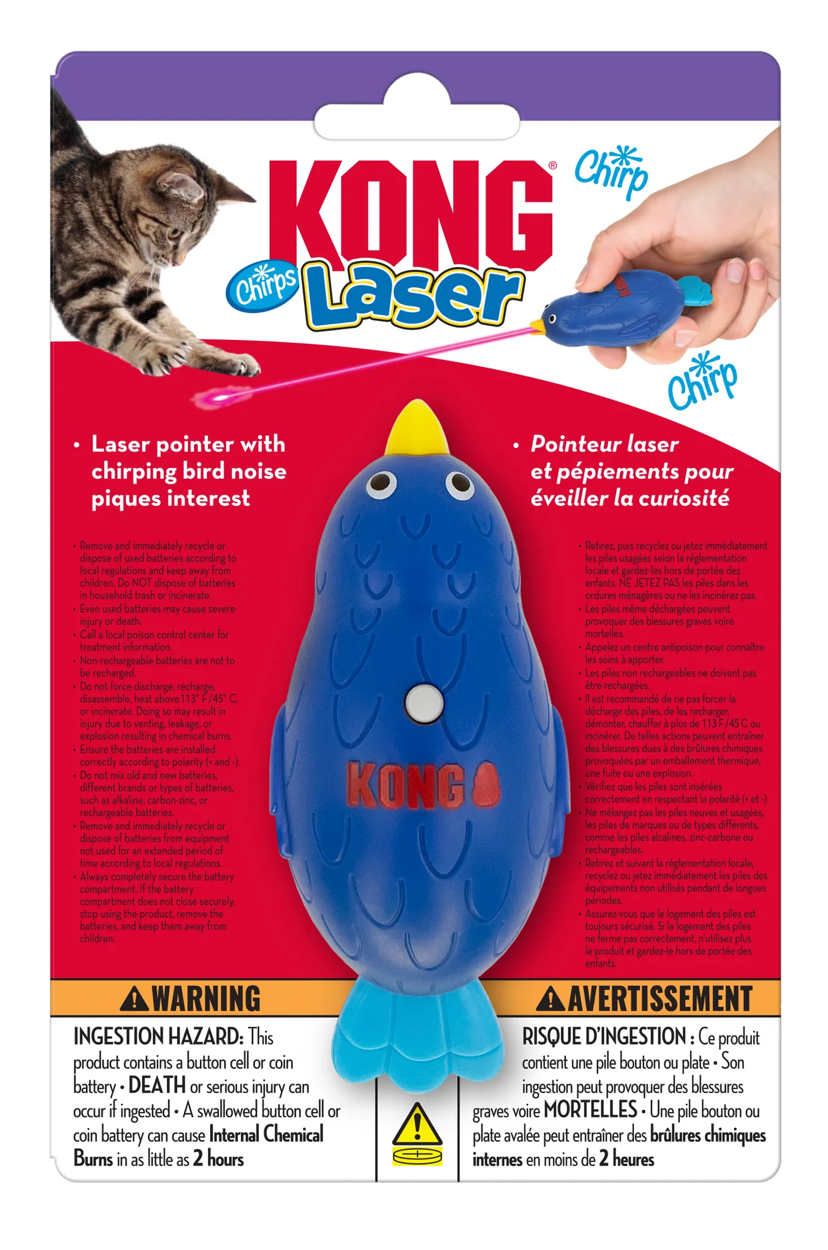 Laser Chirps Bird - Juguete Láser con Sonido de Pájaro para Gatos | KONG   M
