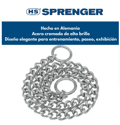 Cadena de Castigo SPRENGER HS para Perro, de Acero Cromado 1.5 mm con Eslabón Planchado | SPRENGER   M