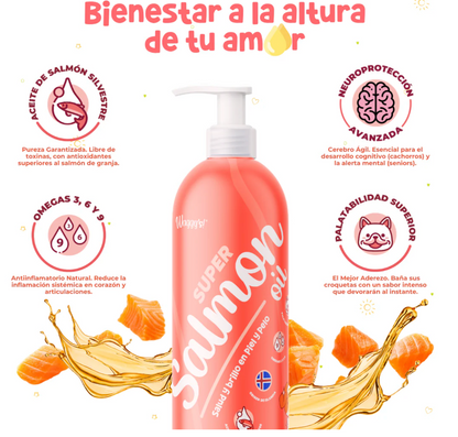Salmón Silvestre con Omegas para Perros 500ml. | Waggy's Super Salmon Oil  ***