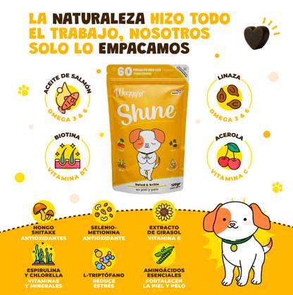 Shine Suplemento para Perro en Forma de Premios Suaves para Piel y Pelo | Waggy's  ***