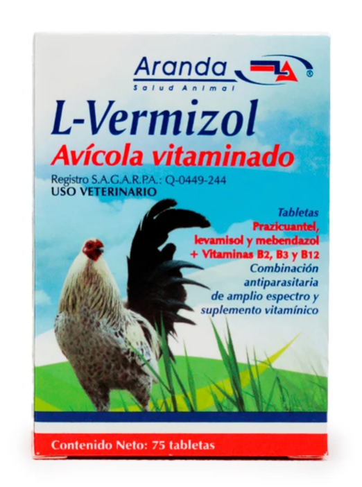 L-Vermizol Avícola Vitaminado 350 mg  - Aranda*