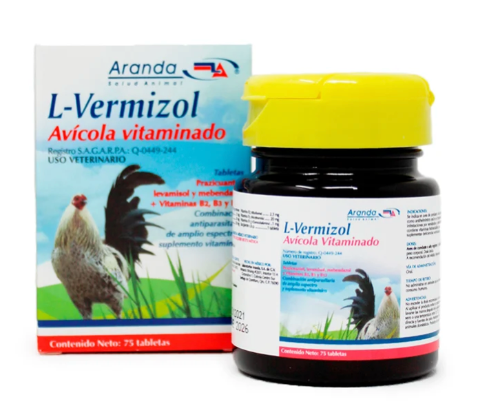 L-Vermizol Avícola Vitaminado 350 mg  - Aranda*
