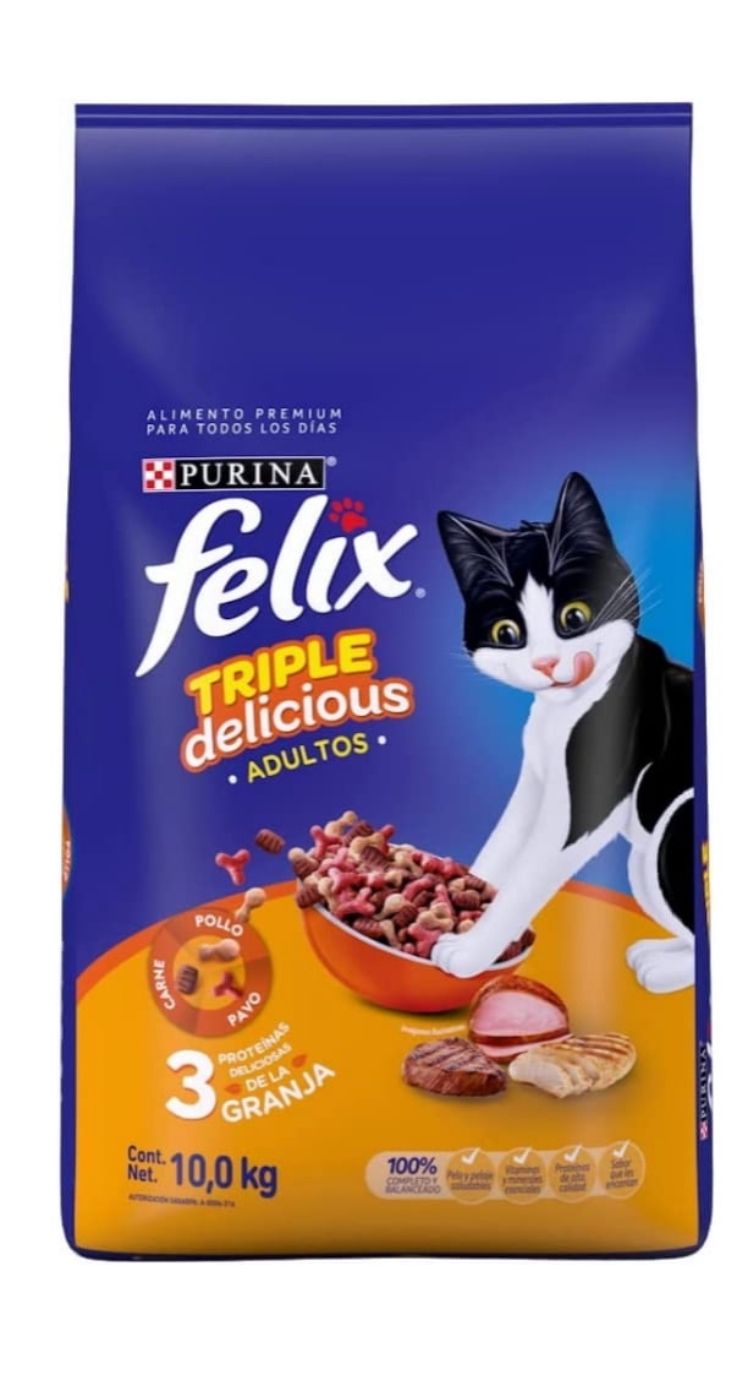 Felix Triple Delicious Croquetas para Gato, 10kg
