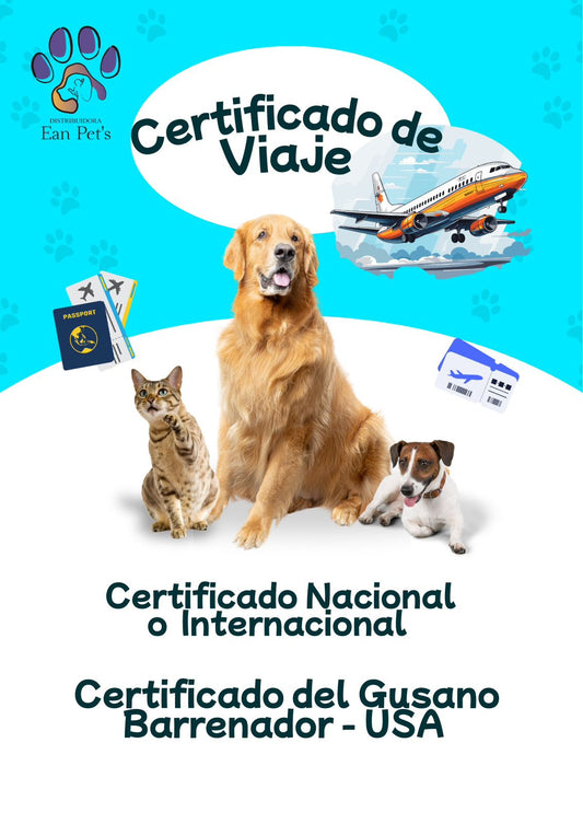 Certificado de Viaje para Mascotas - Perros y Gatos